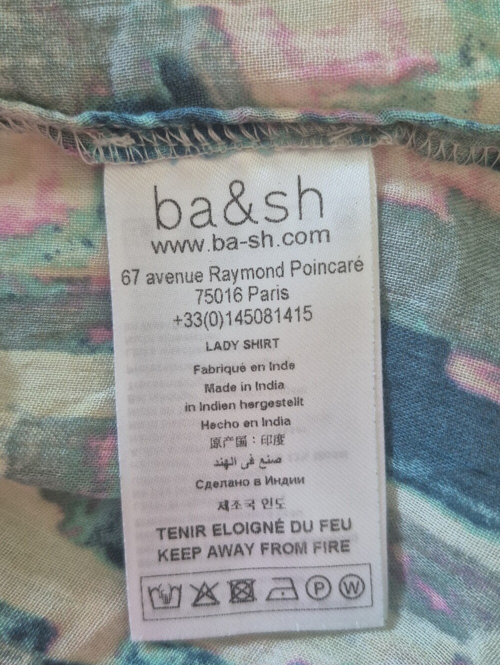 ba&sh Teodor Shirt In Turqoise Size Medium - Picture 8 of 9
